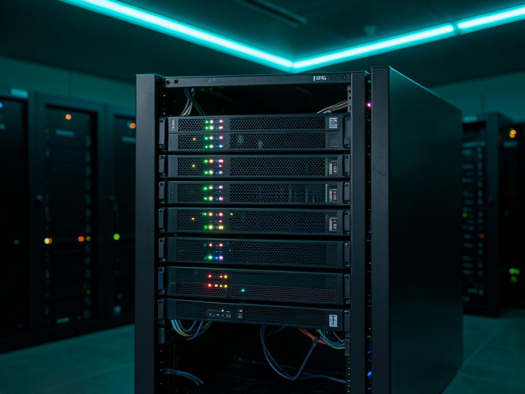 Enterprise storage array with status LEDs in a server rack